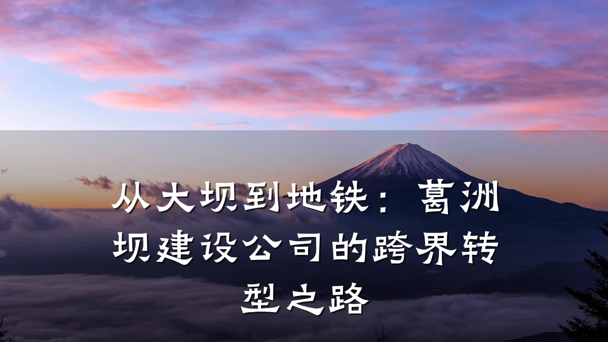 从大坝到地铁:葛洲坝建设公司的跨界转型之路