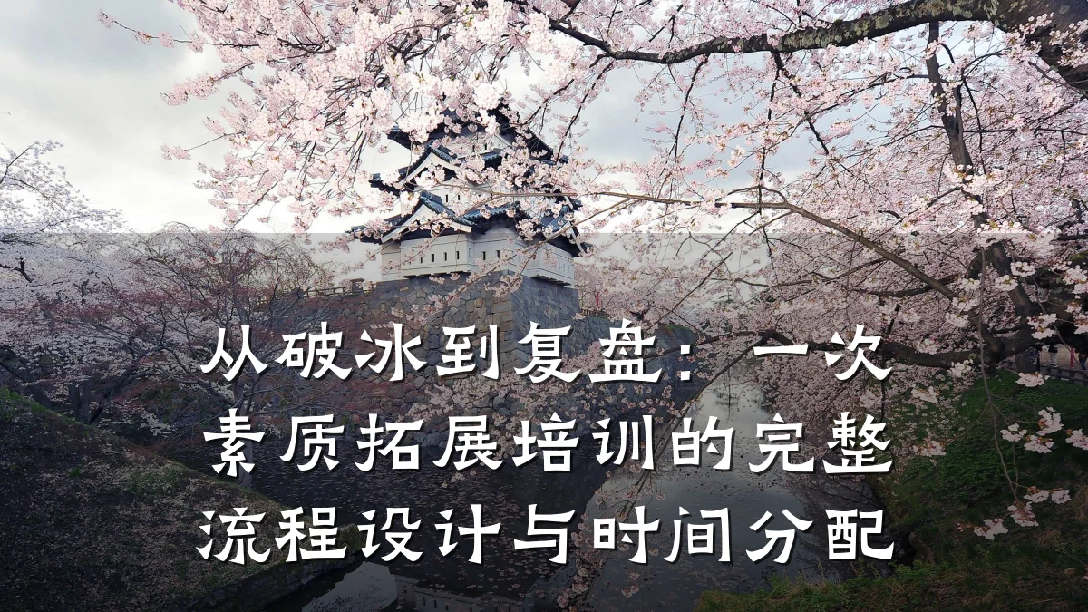 从破冰到复盘：一次素质拓展培训的完整流程设计与时间分配