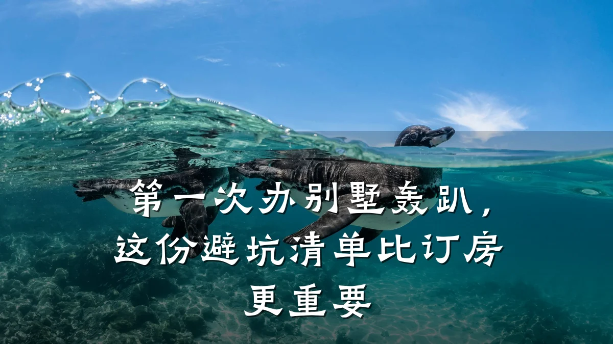 第一次办别墅轰趴，这份避坑清单比订房更重要