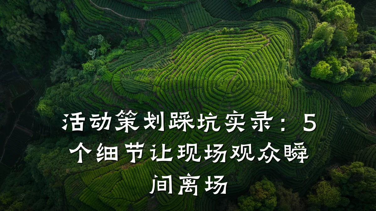 活动策划踩坑实录:5个细节让现场观众瞬间离场
