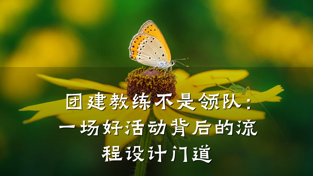 团建教练不是领队:一场好活动背后的流程设计门道