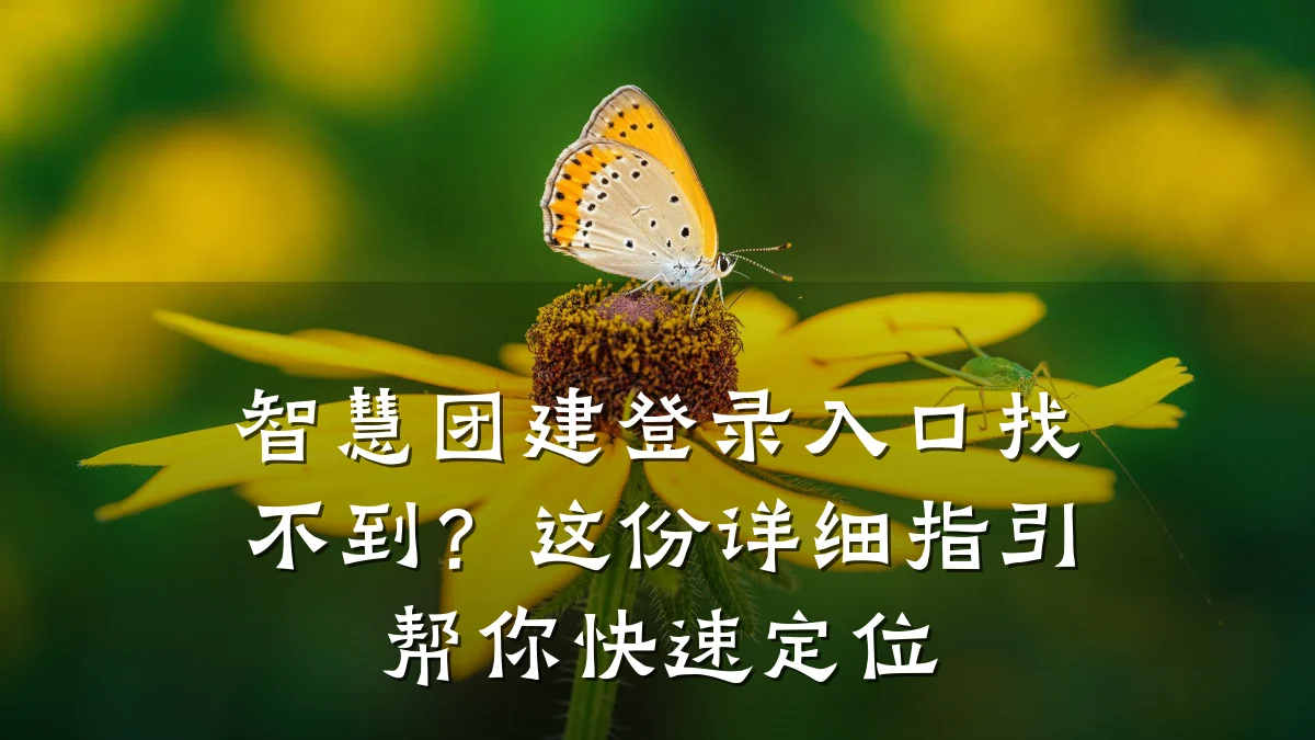 智慧团建登录入口找不到?这份详细指引帮你快速定位