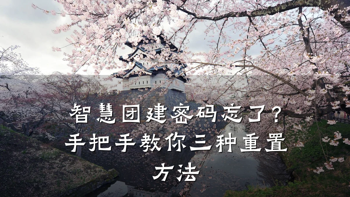 智慧团建密码忘了?手把手教你三种重置方法