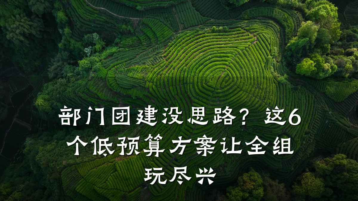 部门团建没思路？这6个低预算方案让全组玩尽兴