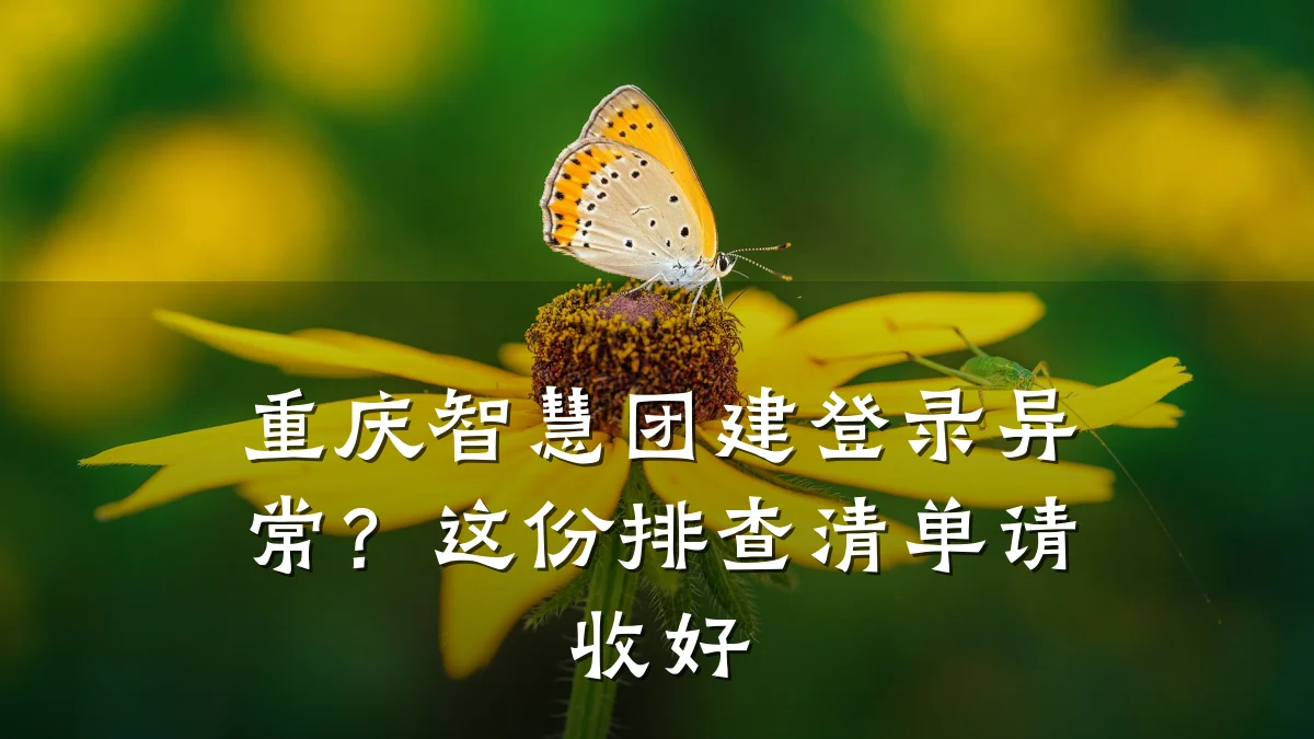 重庆智慧团建登录异常？这份排查清单请收好