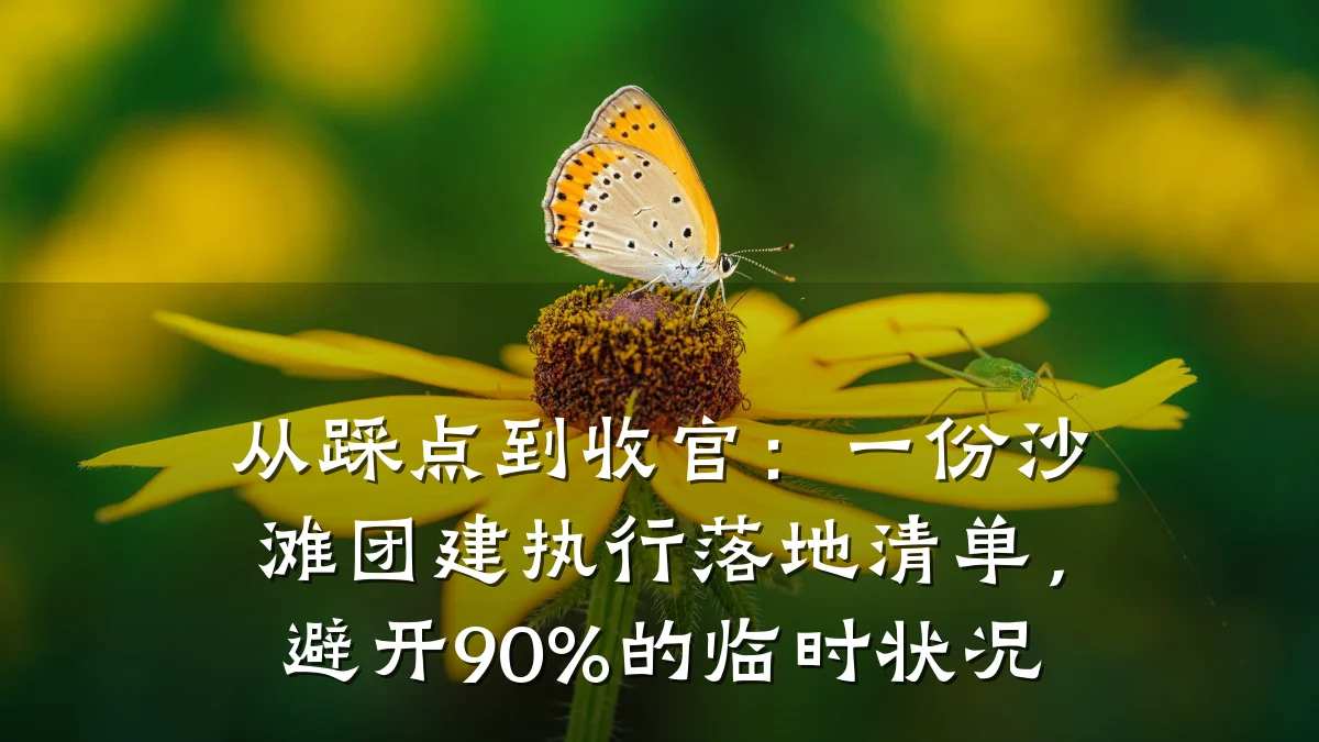 从踩点到收官:一份沙滩团建执行落地清单,避开90%的临时状况