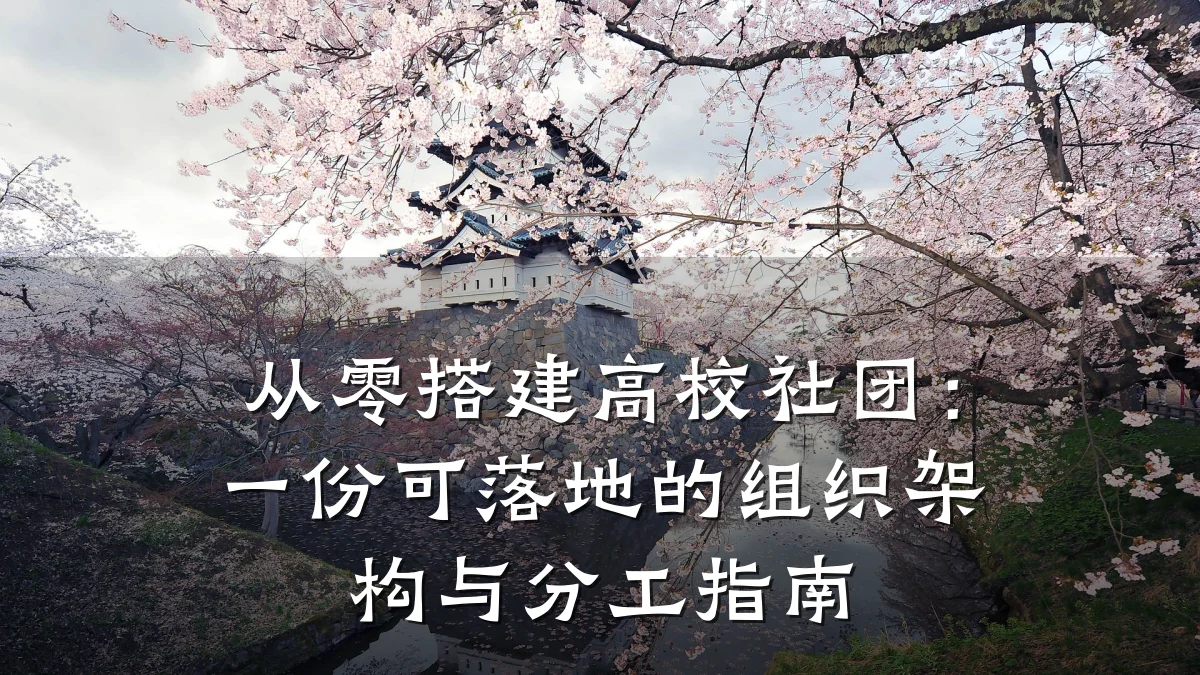 从零搭建高校社团:一份可落地的组织架构与分工指南