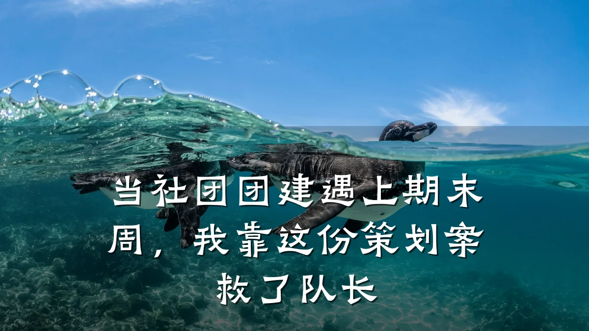 当社团团建遇上期末周,我靠这份策划案救了队长