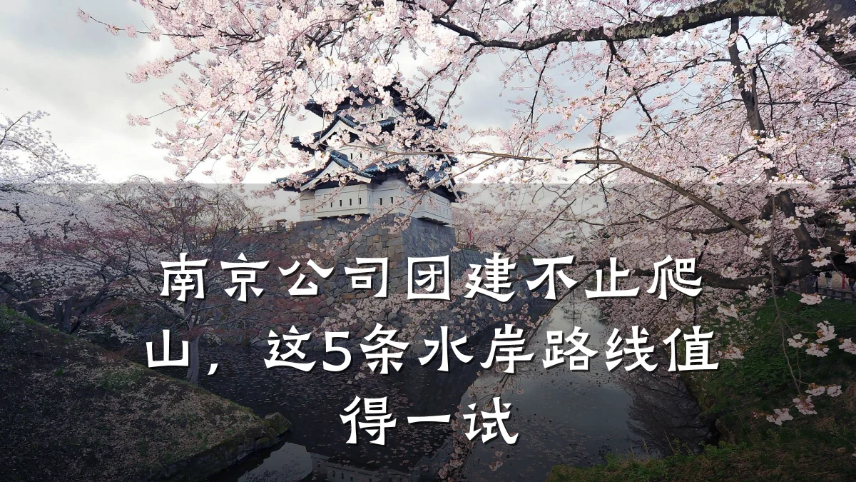 南京公司团建不止爬山，这5条水岸路线值得一试