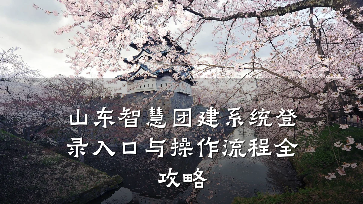 山东智慧团建系统登录入口与操作流程全攻略