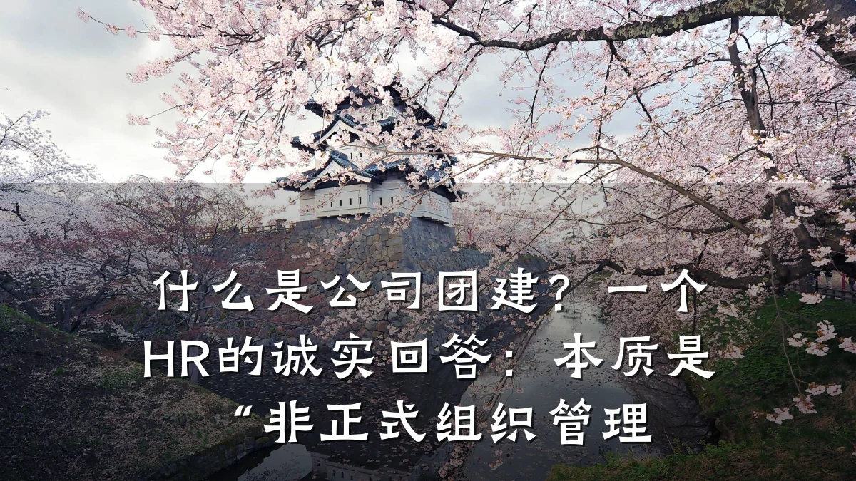 什么是公司团建?一个HR的诚实回答:本质是“非正式组织管理