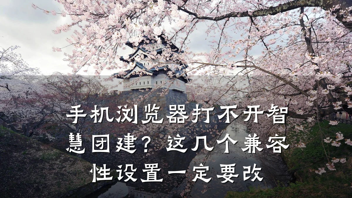 手机浏览器打不开智慧团建?这几个兼容性设置一定要改
