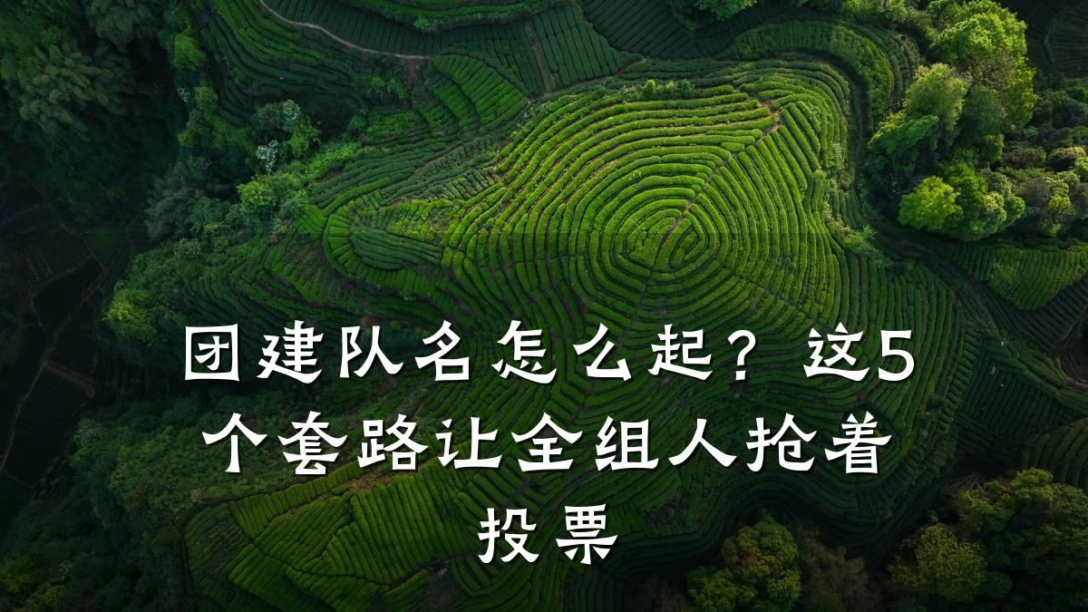 团建队名怎么起?这5个套路让全组人抢着投票