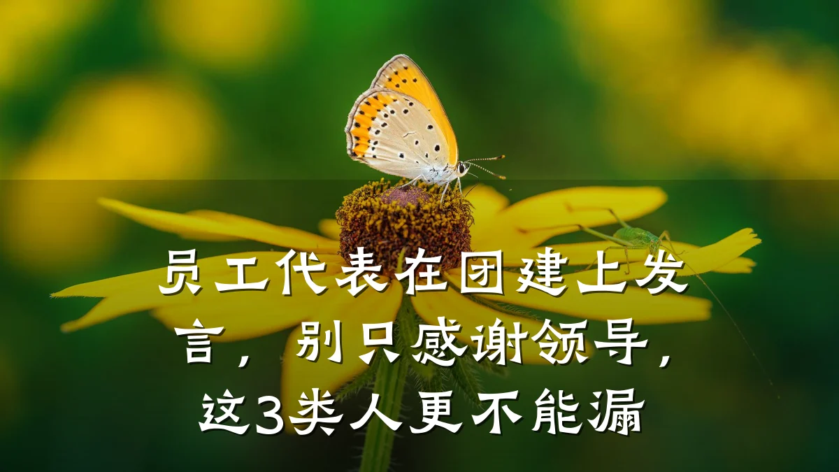 员工代表在团建上发言,别只感谢领导,这3类人更不能漏