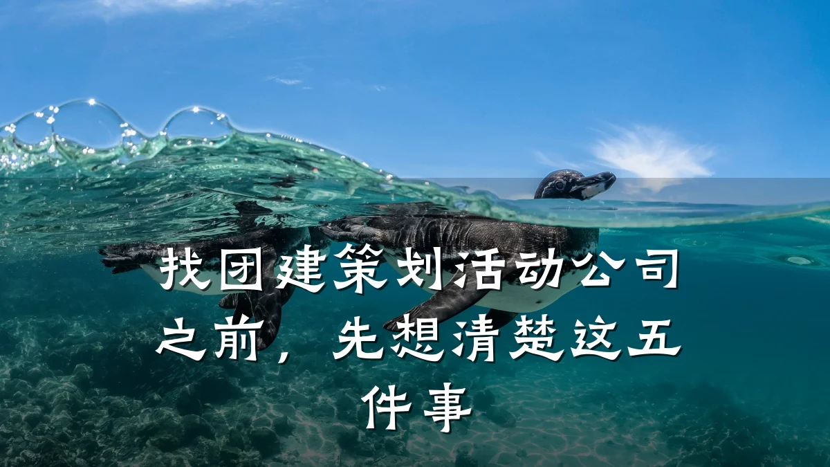 找团建策划活动公司之前,先想清楚这五件事