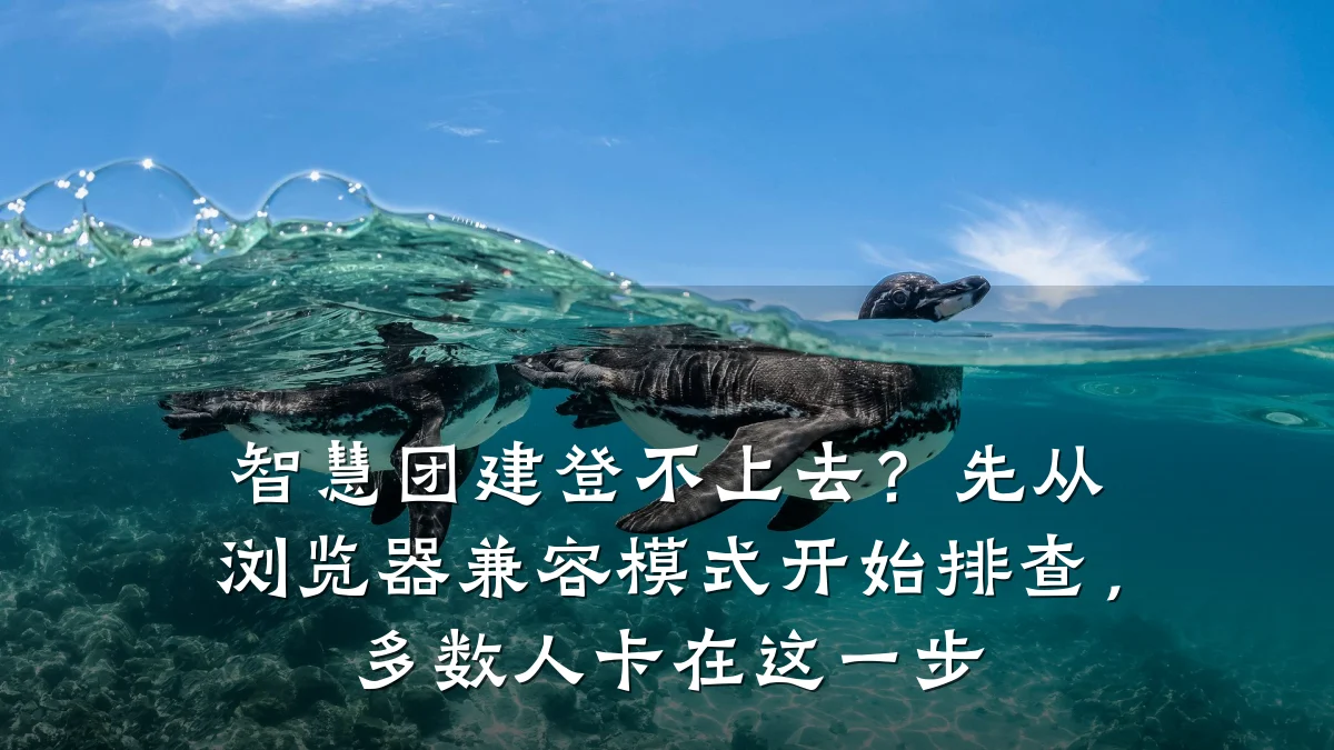 智慧团建登不上去?先从浏览器兼容模式开始排查,多数人卡在这一步