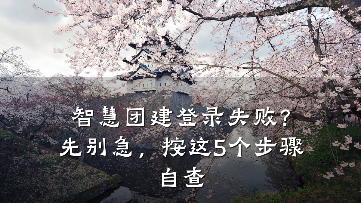 智慧团建登录失败?先别急,按这5个步骤自查