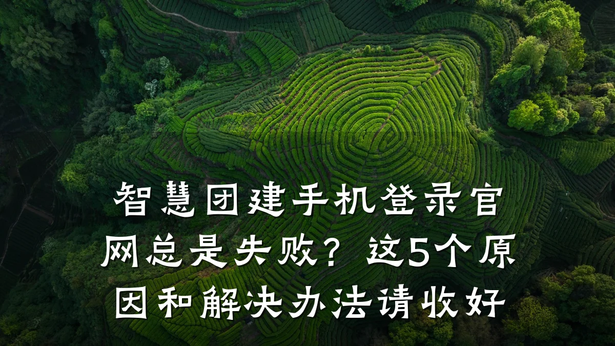 智慧团建手机登录官网总是失败?这5个原因和解决办法请收好