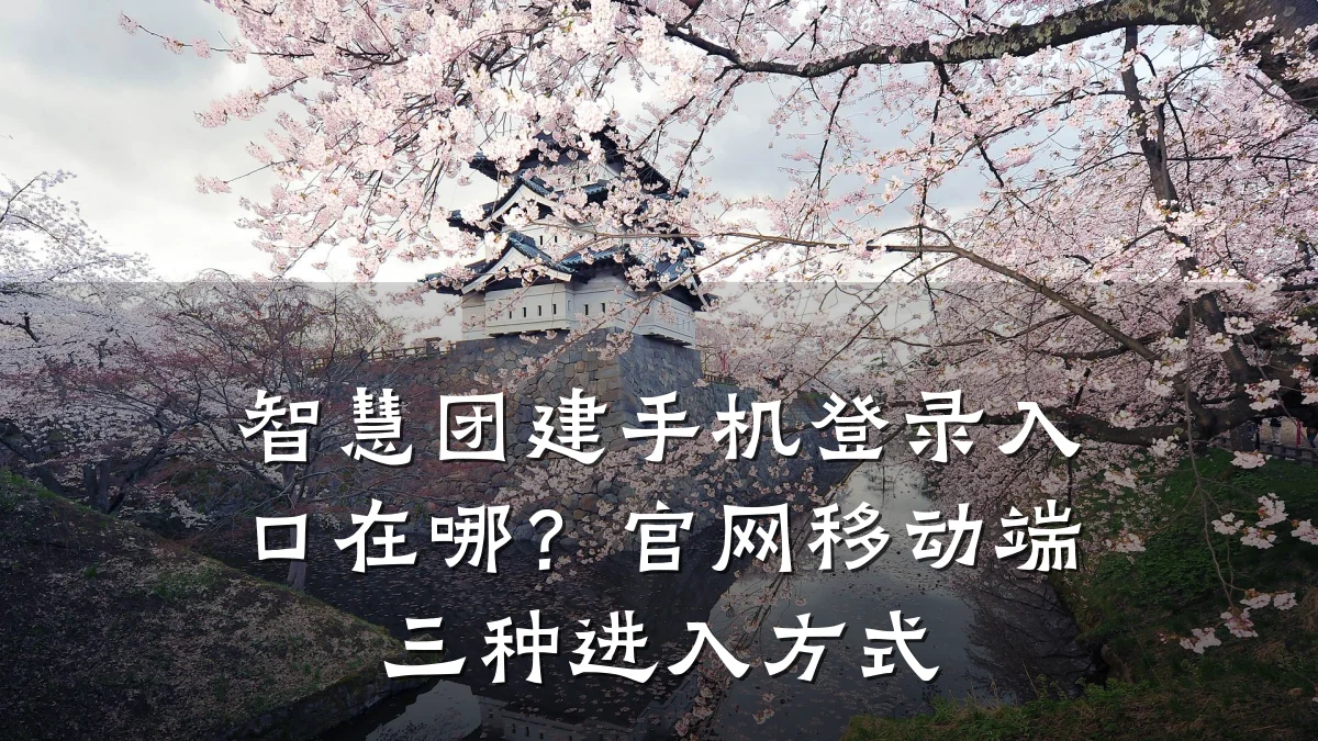 智慧团建手机登录入口在哪?官网移动端三种进入方式